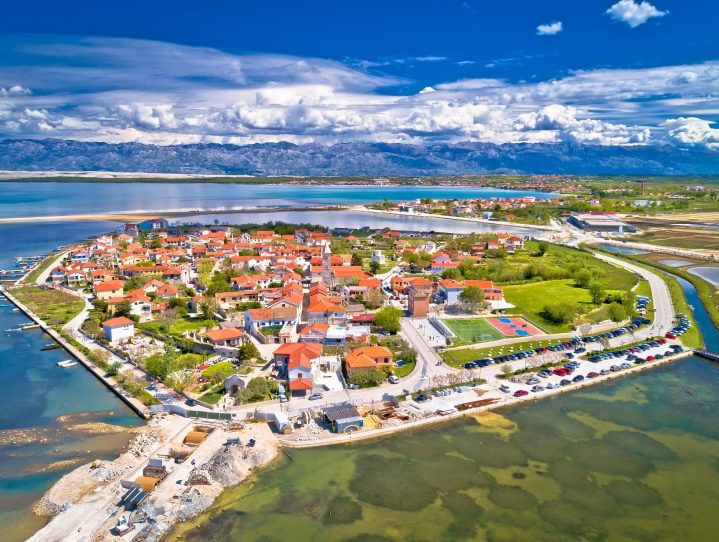 Historic,Town,Of,Nin,Laguna,Aerial,View,,Dalmatia,Region,Of